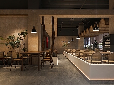 简约原木火锅店 室内火锅店 施工图