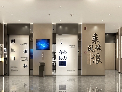 现代电梯厅 企业文化展示 企业电梯厅 电梯厅