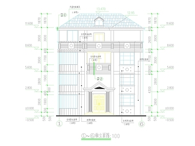 现代新中式别墅建筑 独栋别墅 农村别墅 自建房 四层别墅 小别墅 施工图