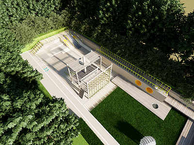 现代儿童游乐空间 儿童游乐园 滑滑梯