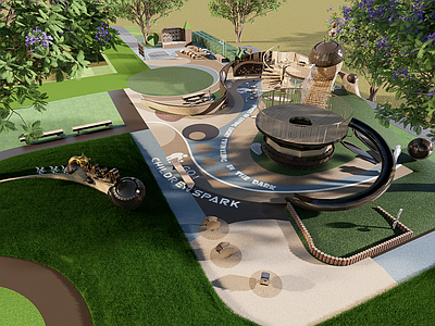 现代儿童游乐空间 松鼠乐园 儿童游乐区 大区儿童游乐空间 儿童景观