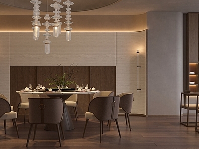 现代新中式酒店餐厅 餐厅包间
