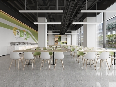 现代轻奢食堂 办公司食堂 茶餐厅
