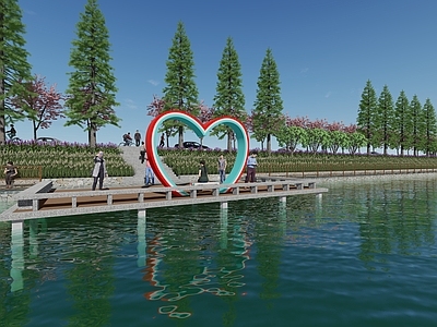 现代滨水景观 滨水驳岸景观 梯级护岸