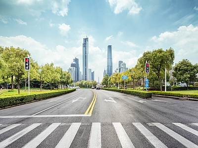 现代街道外景 城市街道背景