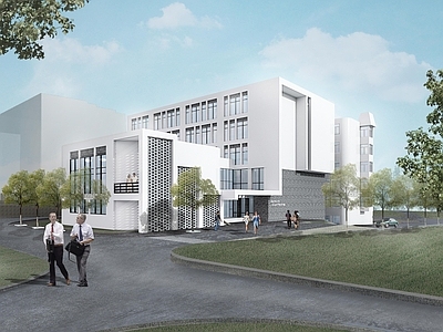 现代学校建筑 教学楼 扩建