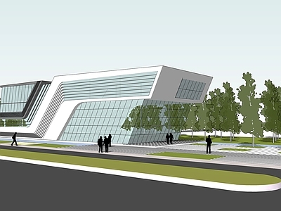 现代售楼处建筑 造型售楼部 造型展示区