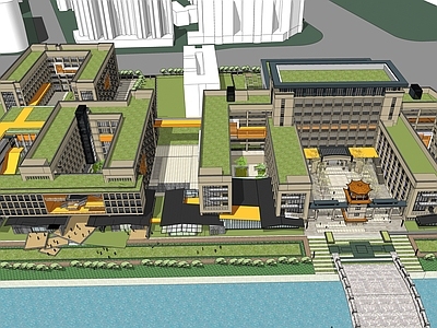 现代学校建筑 学校建筑规划 校园规划 中学校园 中学规划