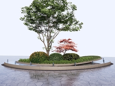 现代新中式庭院小品 水景小品 植物组合 庭院小品 树池景观 叠水景观