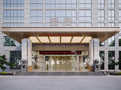 现代轻奢其他商业空间 办公楼大门 厂房门头 大堂门头 酒店门头