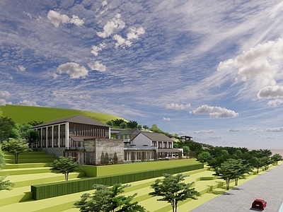 现代新中式民宿建筑 平地民宿建筑 山地民宿建筑