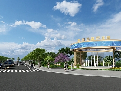 现代新中式艺术装置 道路景观构筑小品 道路转角景观 道路转角标识景观 道路转角小品