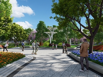 现代景观公园 休闲公园景观 城市绿地公园景观 口袋公园景观