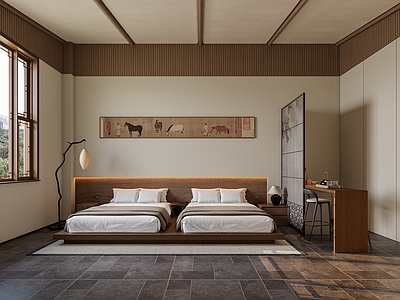 新中式酒店客房 新中式客房 宋式