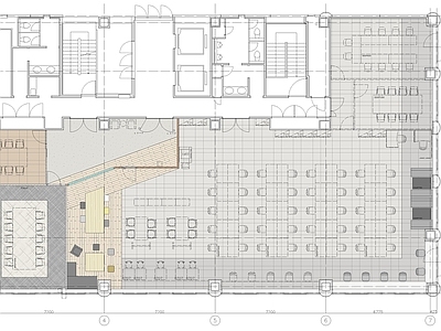 现代办公楼建筑 办公楼平面图 办公室平面图 施工图