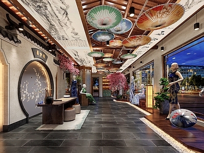 新中式中式服装店 服装展厅 礼品店