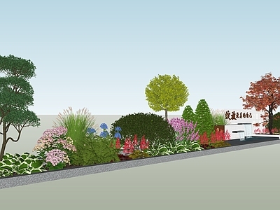 现代其他景观小品 种植池 景观池 绿植 景墙