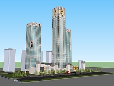 现代轻奢商场建筑 大型商业建筑 现代商业 商业综合体 超高层商业