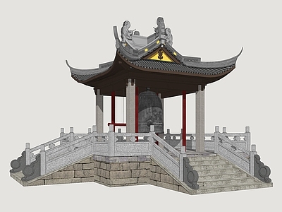 中式亭子 四角亭 园林景亭 寺庙景亭 钟亭