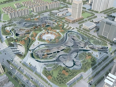 现代景观公园 现代简欧公园 现代公园 简欧住宅 现代办公楼