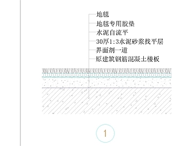 地毯节点 地毯地面 施工图