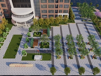 现代教育校园景观 现代校园广场 现代学校广场