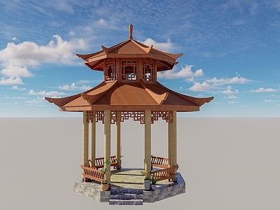 新中式中式其他景观小建筑 八角亭 中式八角亭