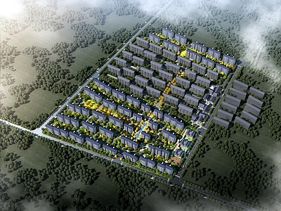 新中式鸟瞰规划 住宅鸟瞰