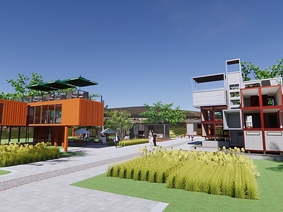 现代其他商业建筑 社区文化中心 集装箱 民宿