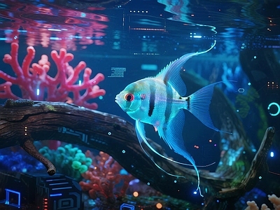 现代鱼缸 赛博朋克生态鱼缸
