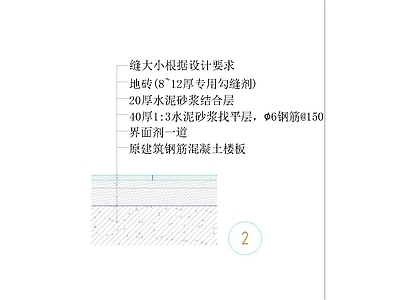 地面综合节点 防水地面 施工图