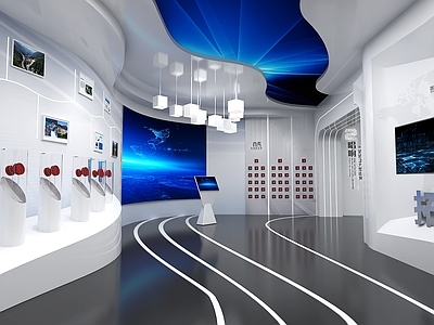 现代科技展厅 现代科技展厅 产品展示装置 多媒体互动展项 现代简约科技展厅