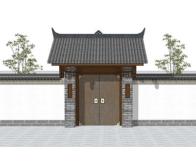中式庭院门 中式庭院门 中式门头