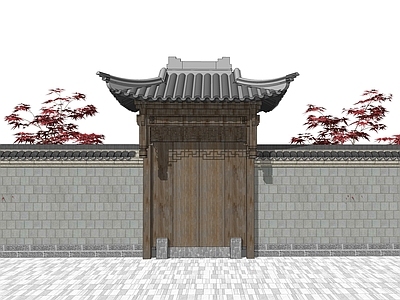 中式庭院门 庭院木门 中式大门 中式门头