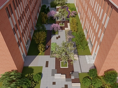 现代办公园区景观 现代办公休闲区 现代中庭休闲区