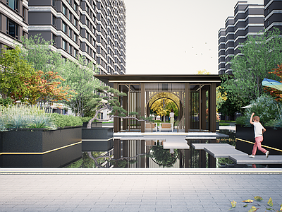 现代新中式入口大门 厂区入口大门 小区入口大门 公司入口大门