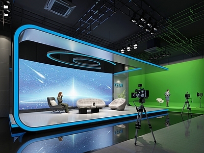 现代直播间 现代演播室 直播间 演播厅