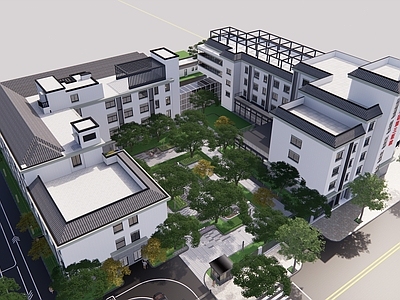 现代医院建筑 新津人民第三医院 综合医院 医院建筑 门诊楼 住院楼
