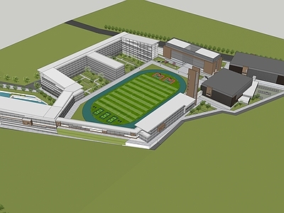 现代学校建筑 现代简约学校 校园建筑