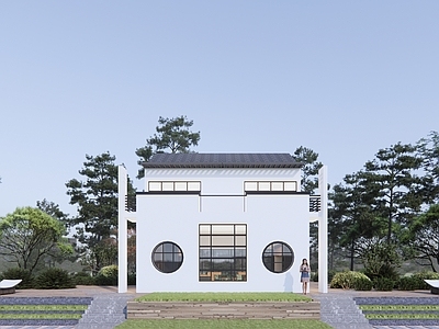 中式民宿建筑 平地民宿建筑