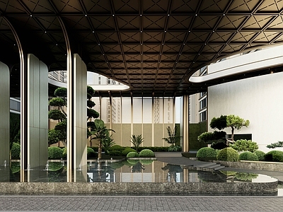 简约轻奢小区景观 凯瑞嘉州天序大门 入口大门首开景观 连廊景观大门 精奢酒店入口大门