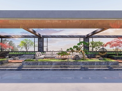 现代屋顶花园 屋顶花园 庭院空间