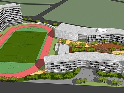 现代学校建筑 学校教学楼 校园规划 学校综合楼