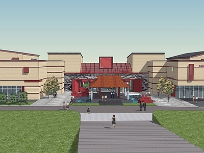 现代复古文化馆 革命纪念馆 革命陈列纪念馆 红色建筑