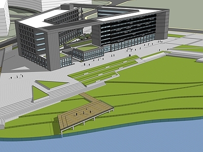 现代学校建筑 现代教学楼景观 学校建筑景观 艺术学院建筑景观 综合楼建筑景观