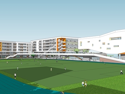 现代学校建筑 学校建筑 学校建筑规划 趣味性学校建筑 中学教学楼