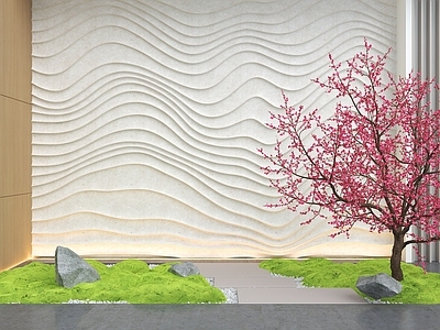 现代新中式背景墙 异形背景墙 异形护墙板 立体波浪板 波浪背景墙 玄关背景墙