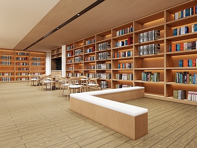 现代图书馆 阅览室 图书馆室内 阅读区 图书阅读区 图书馆