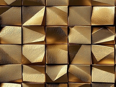 现代金箔银箔 3D金色角块