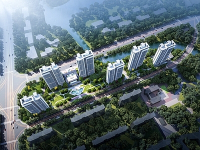 现代鸟瞰规划 住宅鸟瞰